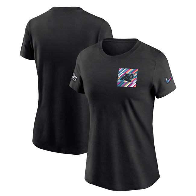 Women's Carolina Panthers Black 2023 Crucial Catch Sideline Tri-Blend T-Shirt(Run Small)
